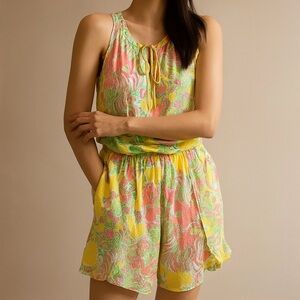 NWT LILLY PULITZER FOR TARGET CHALLIS ROMPER HAPPY PLACE SIZE M